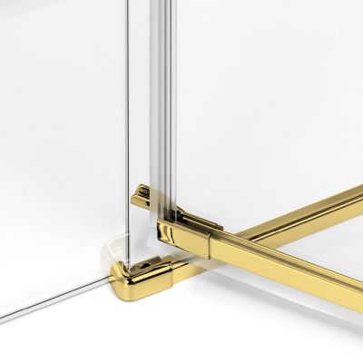New Trendy Avexa Gold Shine drzwi prysznicowe 80 cm wnękowe lewe złoty połysk/szkło przezroczyste EXK-1630