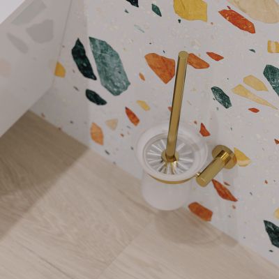Omnires Modern Project szczotka toaletowa wisząca złoty szczotkowany MP60620GLB