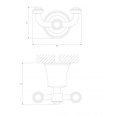 Omnires Art Line haczyk podwójny złoty połysk AL53120GL