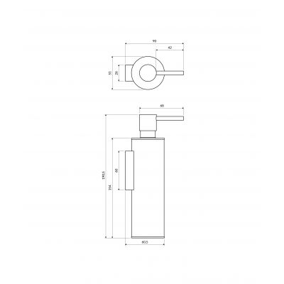 Omnires Modern Project dozownik do mydła 150 ml mosiądz szczotkowany MP60721BSB