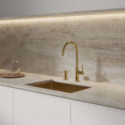 Omnires Modern Project dozownik do mydła 500 ml złoty szczotkowany MP60723GLB