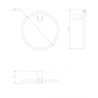 Omnires Saco wieszak na ręcznik okrągły chrom/biały SA54230CRB