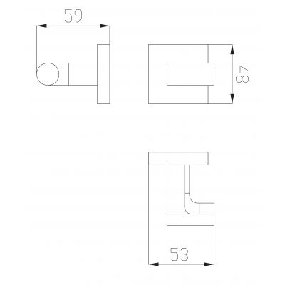 Omnires Tyber haczyk pojedynczy ścienny chrom TB50110CR