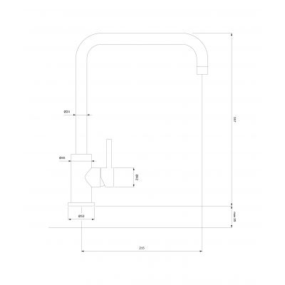 Omnires Albany bateria kuchenna stojąca nikiel AB1451IN