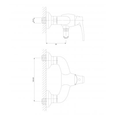 Omnires Art Deco bateria prysznicowa ścienna złoty połysk AD5140GL