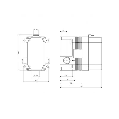 Omnires element podtynkowy baterii wannowo-prysznicowej BOX35X