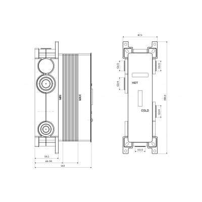 Omnires element podtynkowy baterii BOXTE3F