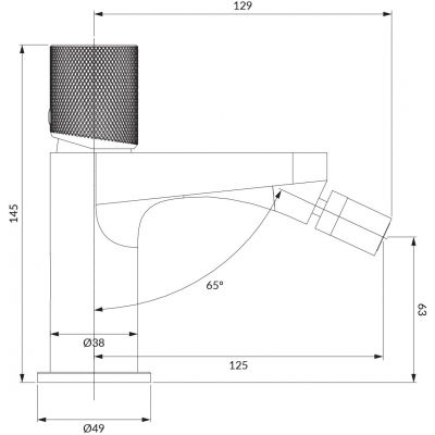 Omnires Contour bateria bidetowa stojąca złoty szczotkowany CT8020GLB