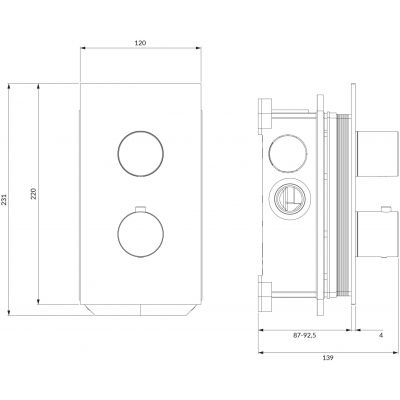 Omnires Contour bateria wannowo-prysznicowa podtynkowa termostatyczna chrom CT8036CR