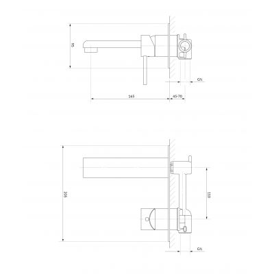 Omnires Darling bateria umywalkowa podtynkowa chrom DA5015CR
