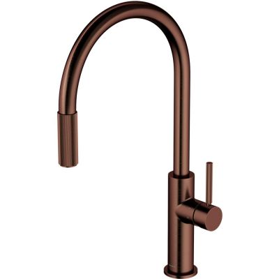 Omnires Switch bateria kuchenna z wyciąganą wylewką do podłączenia zestawu filtrującego miedź antyczna szczotkowana SW9059ORB