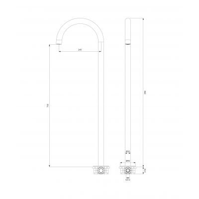 Omnires Y wylewka wannowa wolnostojąca biały mat WWYWM
