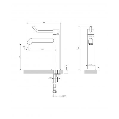 Omnires Y bateria umywalkowa stojąca chrom Y1212CID-CR