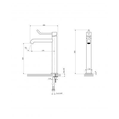 Omnires Y bateria umywalkowa stojąca chrom Y1212ID-CR