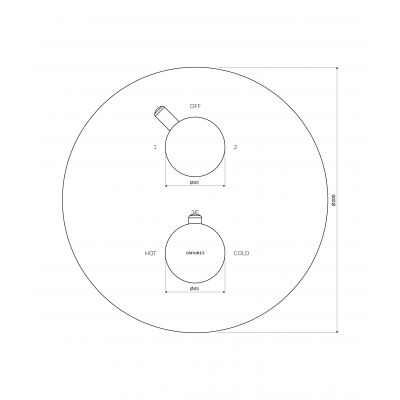 Omnires Y bateria wannowo-prysznicowa podtynkowa termostatyczna nikiel Y1236RONI