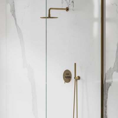 Omnires Y zestaw prysznicowy podtynkowy z deszczownicą złoty SYSY19GL