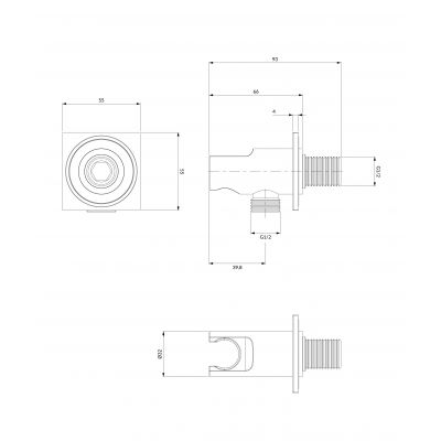Omnires przyłącze kątowe chrom 8873C/KCR