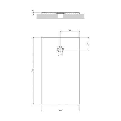 Omnires Aquapure brodzik prostokątny 140x80 cm biały mat AQUAPURE80-140BM