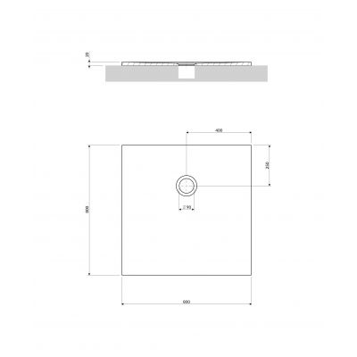 Omnires Aquapure brodzik kwadratowy 80x80 cm biały mat AQUAPURE80-KBM