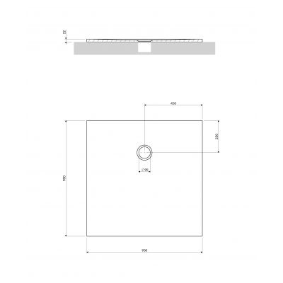 Omnires Aquapure brodzik kwadratowy 90x90 cm biały mat AQUAPURE90-KBM