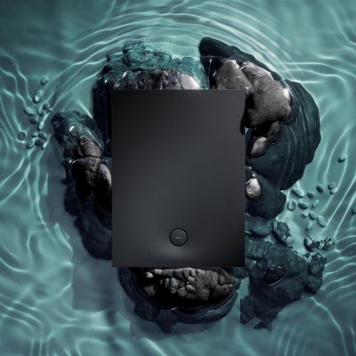 Omnires Aquarock brodzik prostokątny z maskownicą 120x80 cm black lava mat AQUAROCK80-120BLV