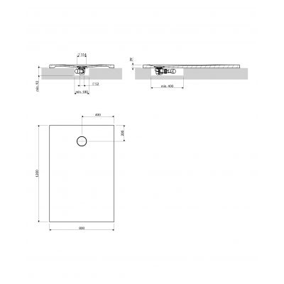 Omnires Aquarock brodzik prostokątny z maskownicą 120x80 cm biały mat AQUAROCK80-120BM