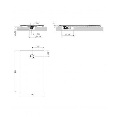Omnires Aquarock brodzik prostokątny z maskownicą 140x80 cm biały mat AQUAROCK80-140BM