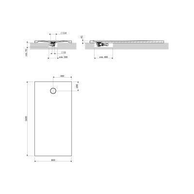 Omnires Aquarock brodzik prostokątny z maskownicą 160x80 cm biały mat AQUAROCK80-160BM
