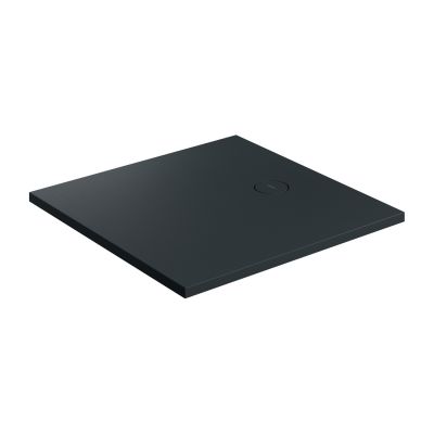 Omnires Aquarock brodzik kwadratowy z maskownicą 80x80 cm black lava mat AQUAROCK80-KBLV