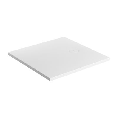 Omnires Aquarock brodzik kwadratowy z maskownicą 80x80 cm biały mat AQUAROCK80-KBM