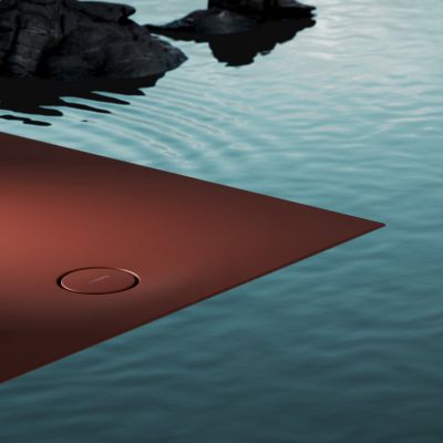 Omnires Aquarock brodzik prostokątny z maskownicą 160x90 cm terracotta mat AQUAROCK90-160TE