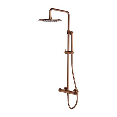 Omnires Contour zestaw prysznicowy ścienny z deszczownicą miedź szczotkowana CT8044CPB