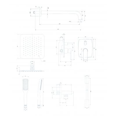 Omnires Ebro system łazienkowy podtynkowy kompletny chrom SYSEB10XCR