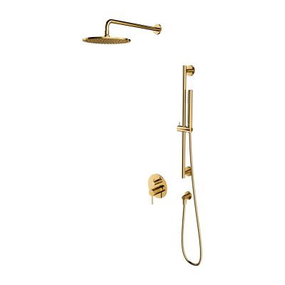 Omnires Y zestaw prysznicowy podtynkowy z deszczownicą złoty połysk SYSY47GL