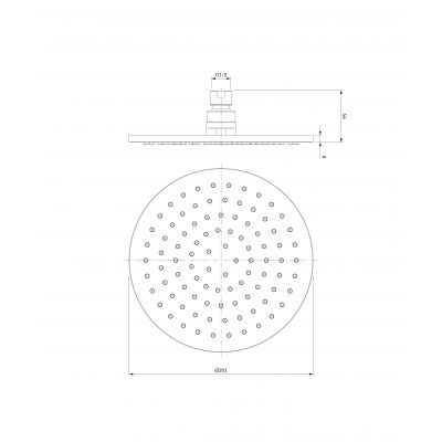 Omnires SlimLine deszczownica 20 cm mosiężna okrągła chrom WG120CR