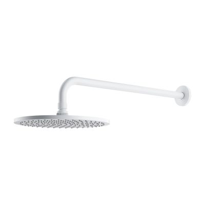 Omnires SlimLine deszczownica z ramieniem 25,4x25,4 cm okrągła biała WGSET1WM