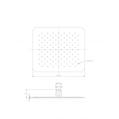 Omnires Ultra Slimline deszczownica 30 cm kwadratowa chrom WGU230CR