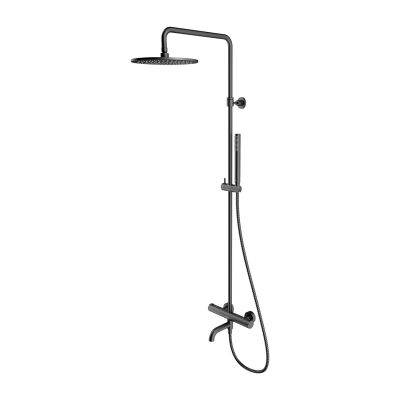 Omnires Y zestaw wannowo-prysznicowy ścienny termostatyczny z deszczownicą grafitowy Y1234GR