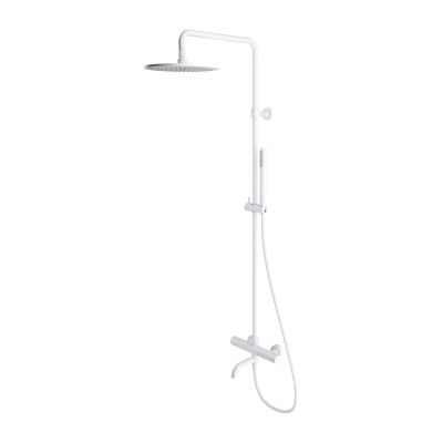 Omnires Y zestaw wannowo-prysznicowy ścienny termostatyczny z deszczownicą biały mat Y1234WM