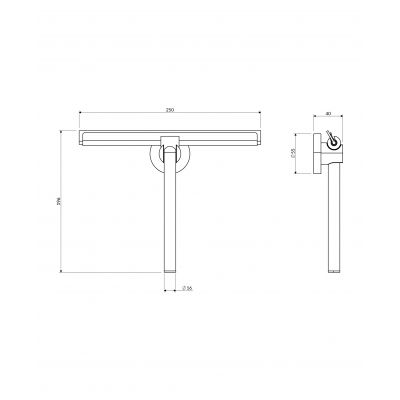 Omnires Uni ściągaczka wody z uchwytem ściennym nikiel szczotkowany UN10910NI
