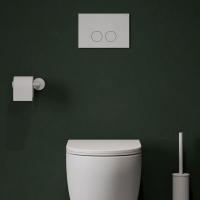 Omnires Eco Flush Set Strongframe + Minimal stelaż podtynkowy z przyciskiem spłukującym biały mat do miski WC wiszącej STFWCECO1MRWM