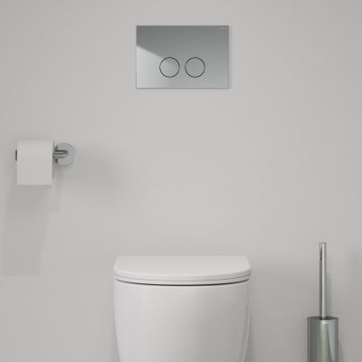 Omnires Eco Flush Set Strongframe + Minimal stelaż podtynkowy z przyciskiem spłukującym chrom do miski WC wiszącej STFWCECO1MRCR