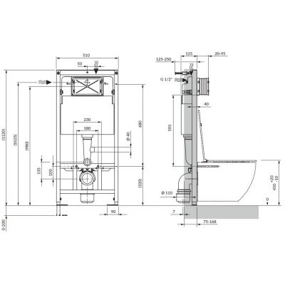 Omnires Strongframe stelaż podtynkowy do miski WC wiszącej SFWC1