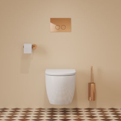 Omnires Strongframe + Minimal stelaż podtynkowy z przyciskiem spłukującym miedź połysk do miski WC wiszącej STFWC1MRCP