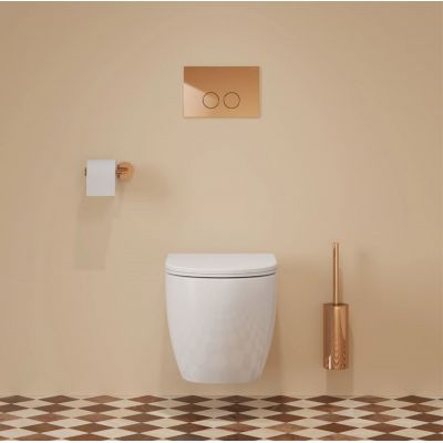 Omnires Eco Flush Set Strongframe + Minimal stelaż podtynkowy z przyciskiem spłukującym miedź połysk do miski WC wiszącej STFWCECO1MRCP