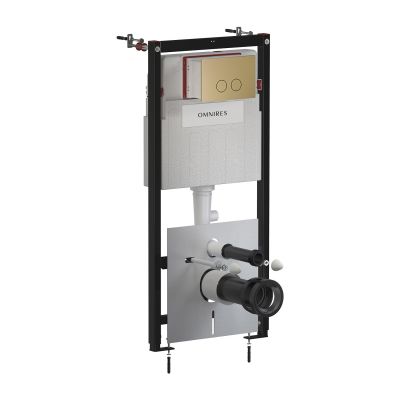 Omnires Eco Flush Set stelaż podtynkowy z przyciskiem spłukującym do miski WC wiszącej STFWCECO1R45-RBR