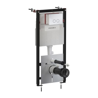 Omnires Eco Flush Set stelaż podtynkowy z przyciskiem spłukującym do miski WC wiszącej STFWCECO1R45-RCR