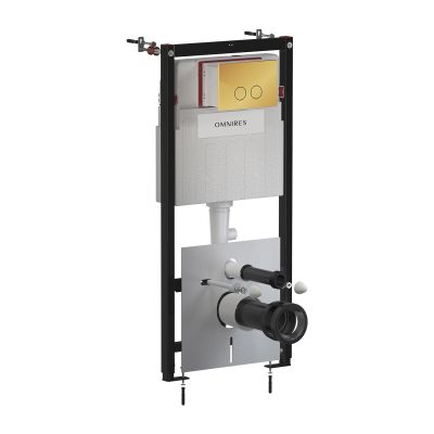 Omnires Eco Flush Set stelaż podtynkowy z przyciskiem spłukującym do miski WC wiszącej STFWCECO1R45-RGL