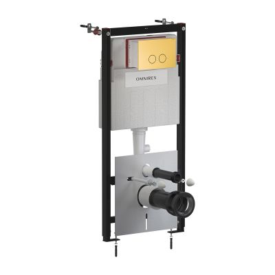 Omnires Eco Flush Set stelaż podtynkowy z przyciskiem spłukującym do miski WC wiszącej STFWCECO1R45-RGLB