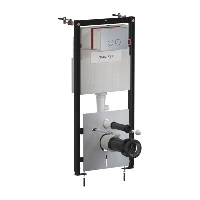 Omnires Eco Flush Set stelaż podtynkowy z przyciskiem spłukującym do miski WC wiszącej STFWCECO1R45-RNI